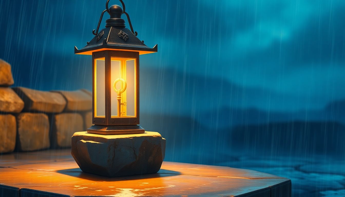 현금 없는 사회의 불안 속에서 케인즈의 예비적 동기에 따라 법정 화폐의 안전자산 가치를 지키는 등불 일러스트