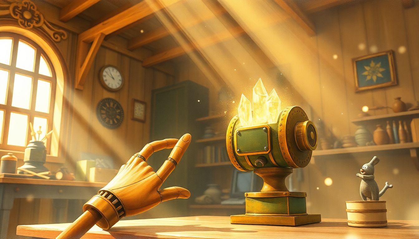 에이전틱 워크플로우 : 단순 대화를 넘어 직접 행동하는 디지털 노동자의 탄생을 상징하는 기계 손 일러스트