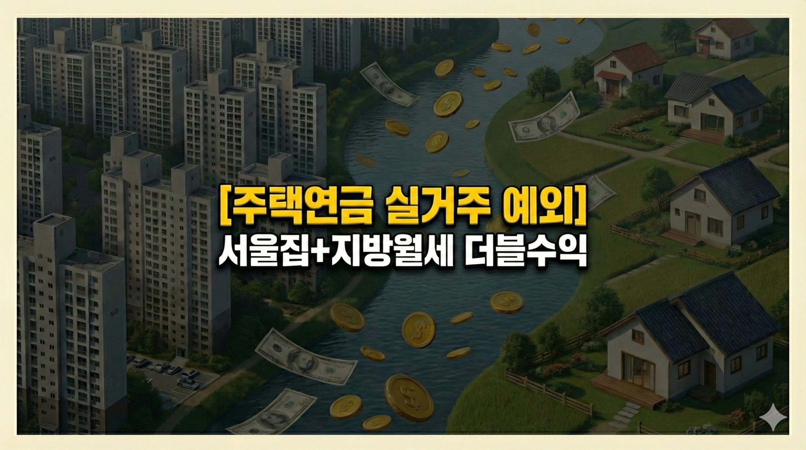 주택연금 실거주 예외 규정을 활용하여 서울의 자산을 유지하면서 지방 이주를 통해 연금과 임대 소득이라는 더블 인컴을 창출하는 혁신적인 노후 자산 재배치 전략