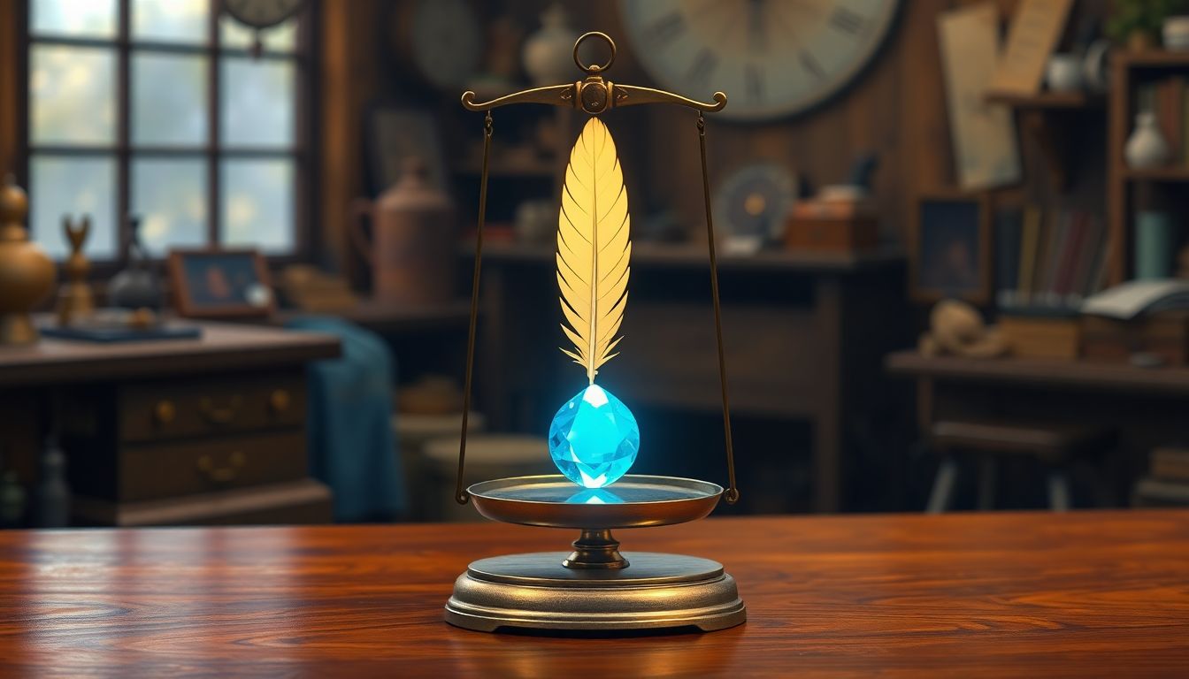 실수령액 비교 : 4대 보험과 프리랜서 세금 사이의 균형을 묘사한 고풍스러운 천칭 일러스트