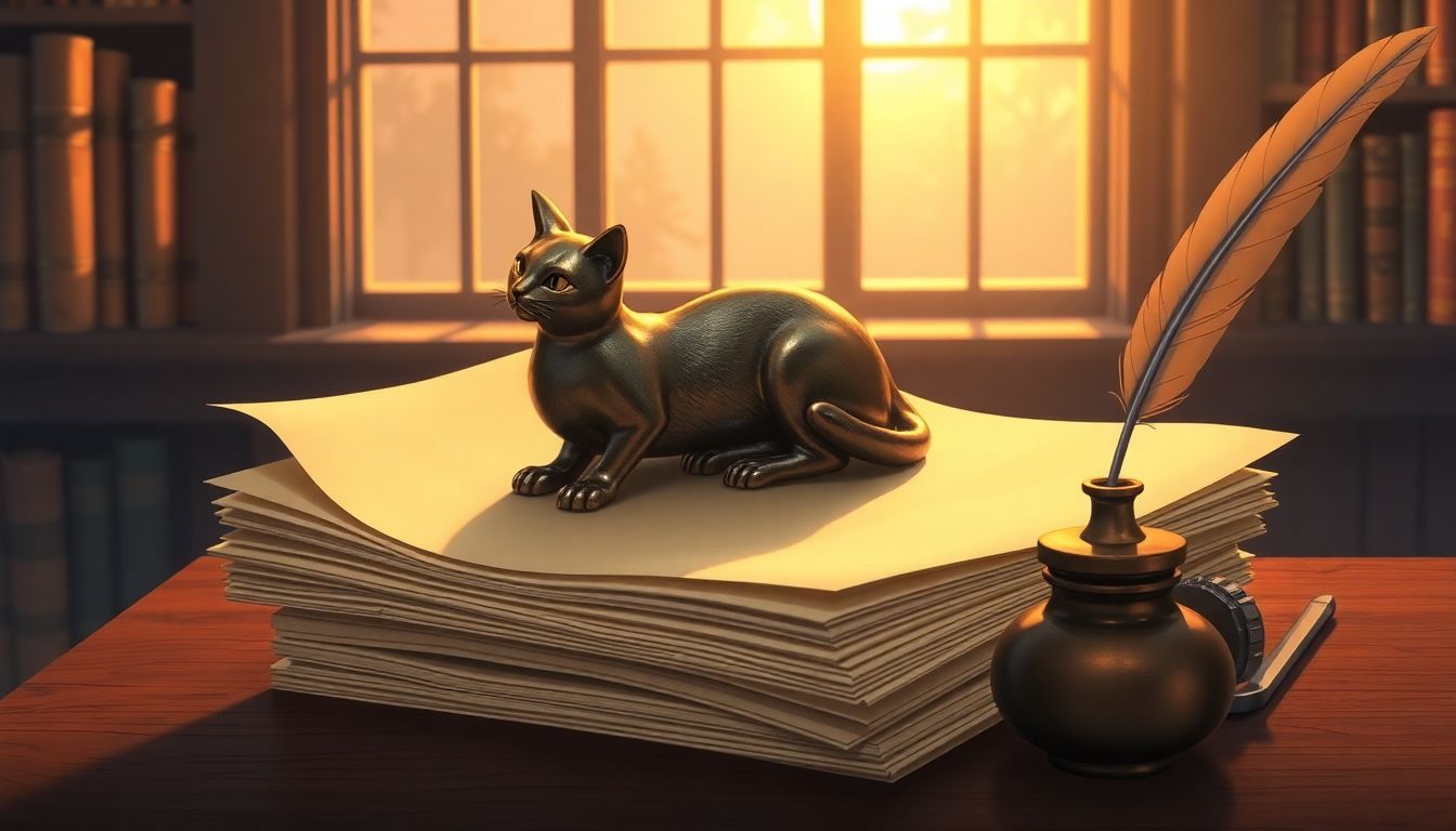 2026년 급여 계약 : 성공적인 계약 체결과 정리를 상징하는 구리 서류 집게와 깃털 펜 일러스트