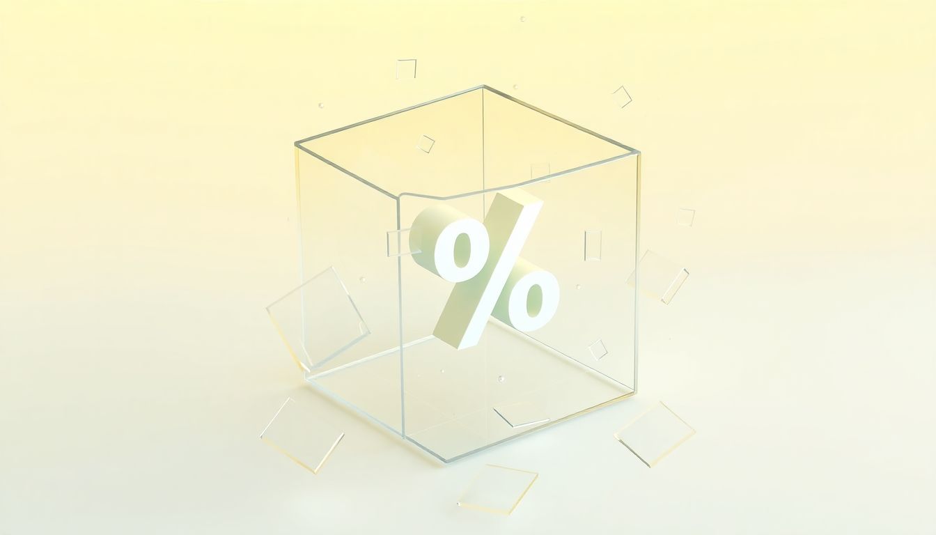 [2026년소상공인새출발기금 탕감] 소상공인 채무 조정을 통한 원금 감면 및 이자 부담 완화 혜택 - 정육면체 블록이 분해되며 할인 기호가 나타나는 모습