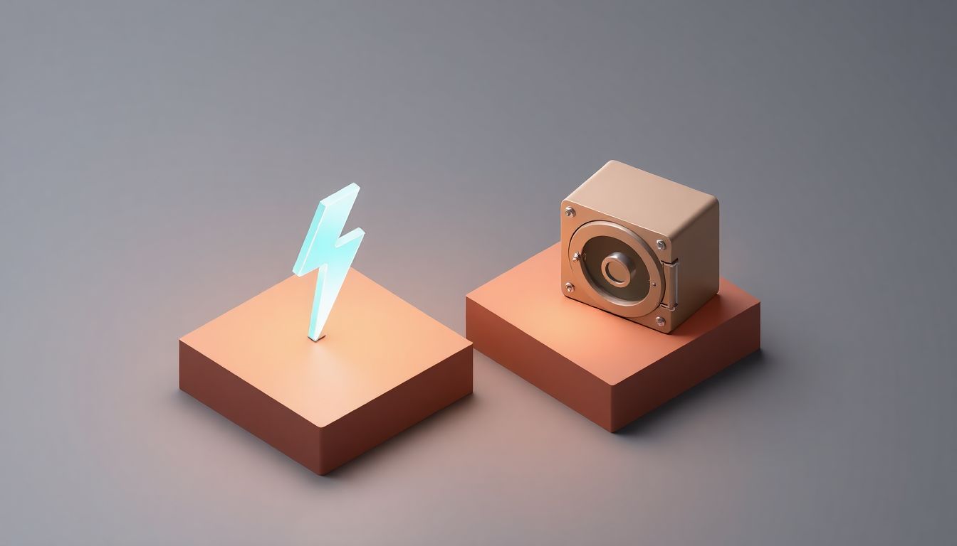 [2026 비트코인 세금] 단기 트레이더와 장기 홀더 등 투자 유형별 맞춤형 세무 대응 방안 - 번개 아이콘과 금고가 배치된 플랫폼 상황