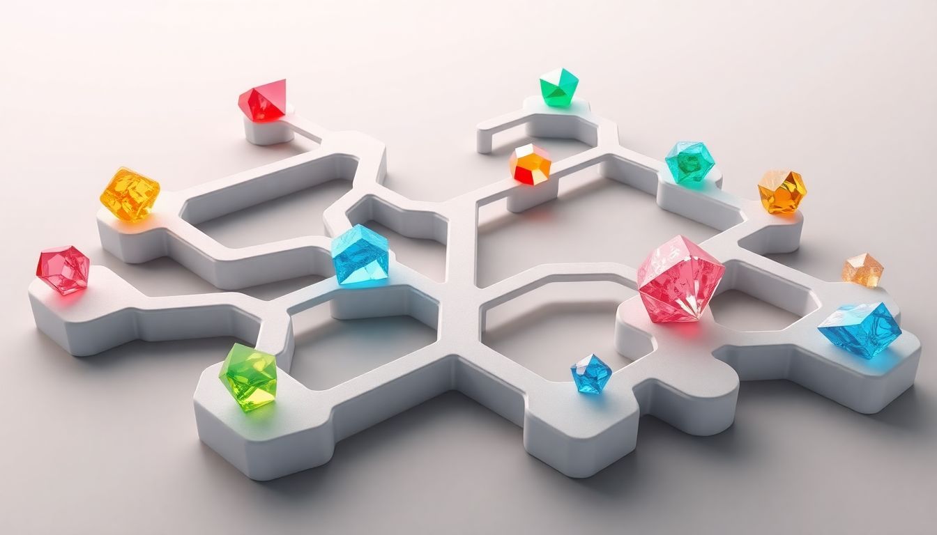 [국민연금 수령 시뮬레이션] 경제적 상황에 따른 개인별 최적의 수령 유형 및 선택지 비교 - 여러 갈래의 길과 입체 도형이 배치된 상황