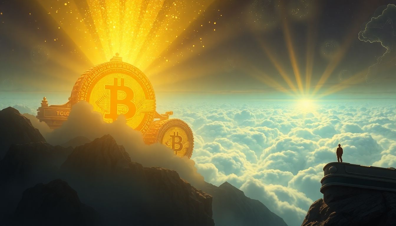 [비트코인 생산성 혁명]을 상징하는 스택스와 sBTC 기술의 도입으로 1조 달러 규모의 잠재력이 깨어나는 비트코인 레이어2 생태계의 황금빛 서막과 미래 금융 혁신의 전경.