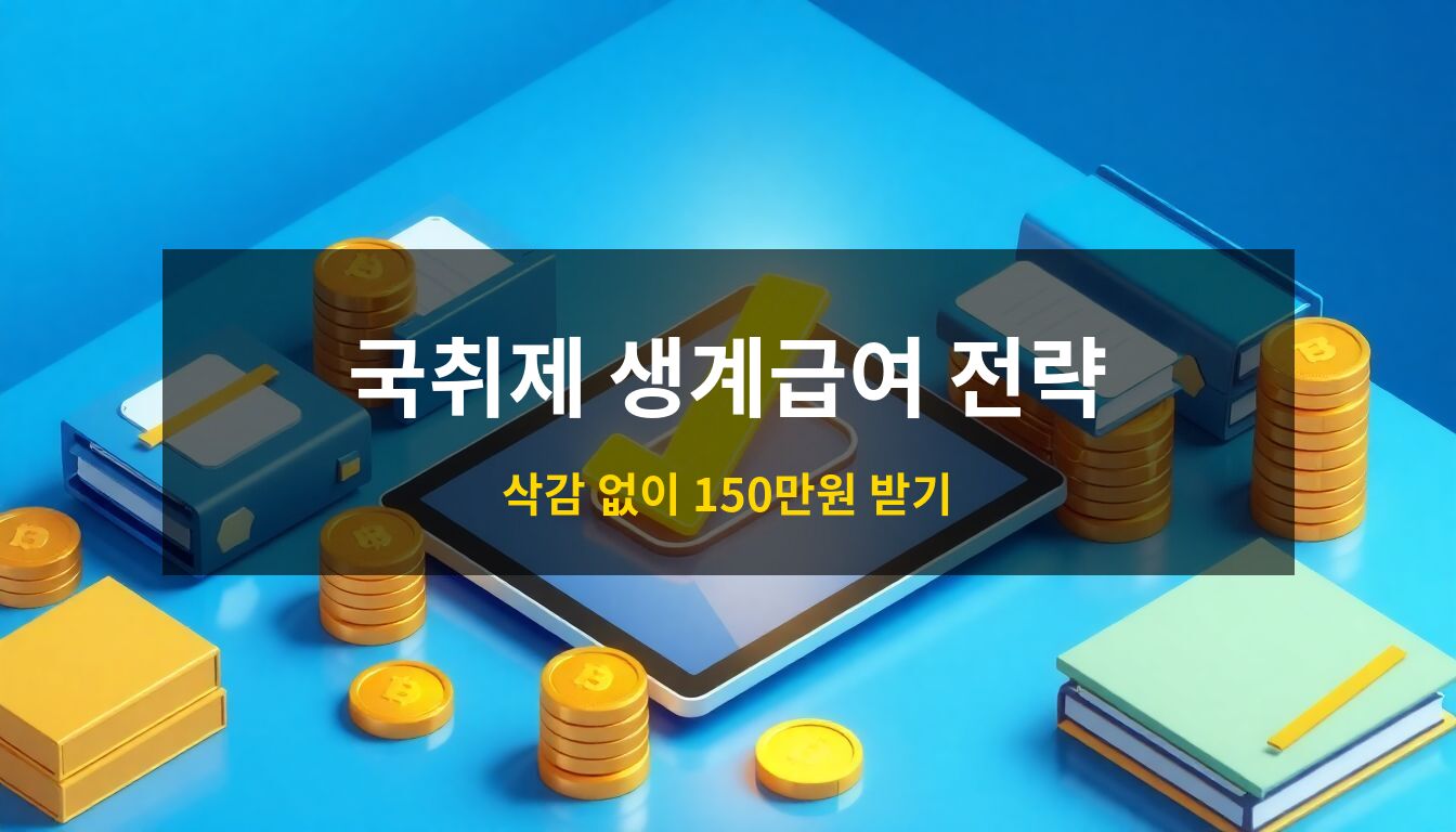 2025 국민취업지원제도 생계급여: 디지털 태블릿 위의 승인 체크 표시와 높게 쌓인 황금 동전, 정갈한 서류 뭉치를 통해 정부 지원금 수급과 경제적 자립의 희망을 상징하는 고급스러운 3D 아이소메트릭 일러스트