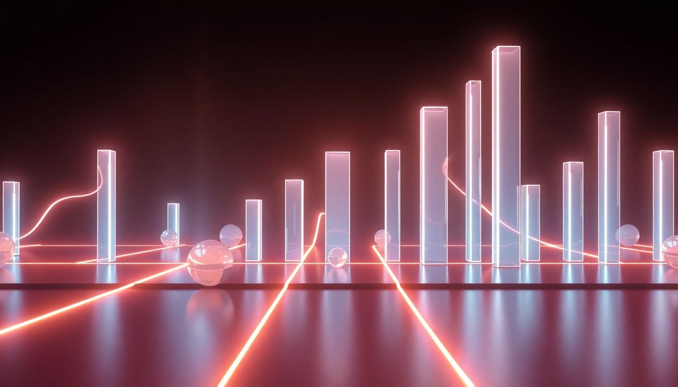 [신생아 특례대출 금리 혜택] 소득 구간에 따른 맞춤형 대환 대출 금리 적용 및 상환 시뮬레이션 - 상승하는 그래프와 빛나는 구체