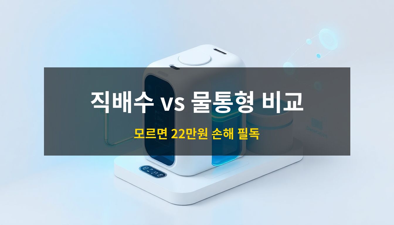 로봇청소기직배수물통형: 깨끗한 화이트와 블루 톤의 프리미엄 로봇청소기 스테이션이 직배수 시스템과 물통형 구조를 동시에 보여주는 미래지향적 3D 아이소메트릭 일러스트