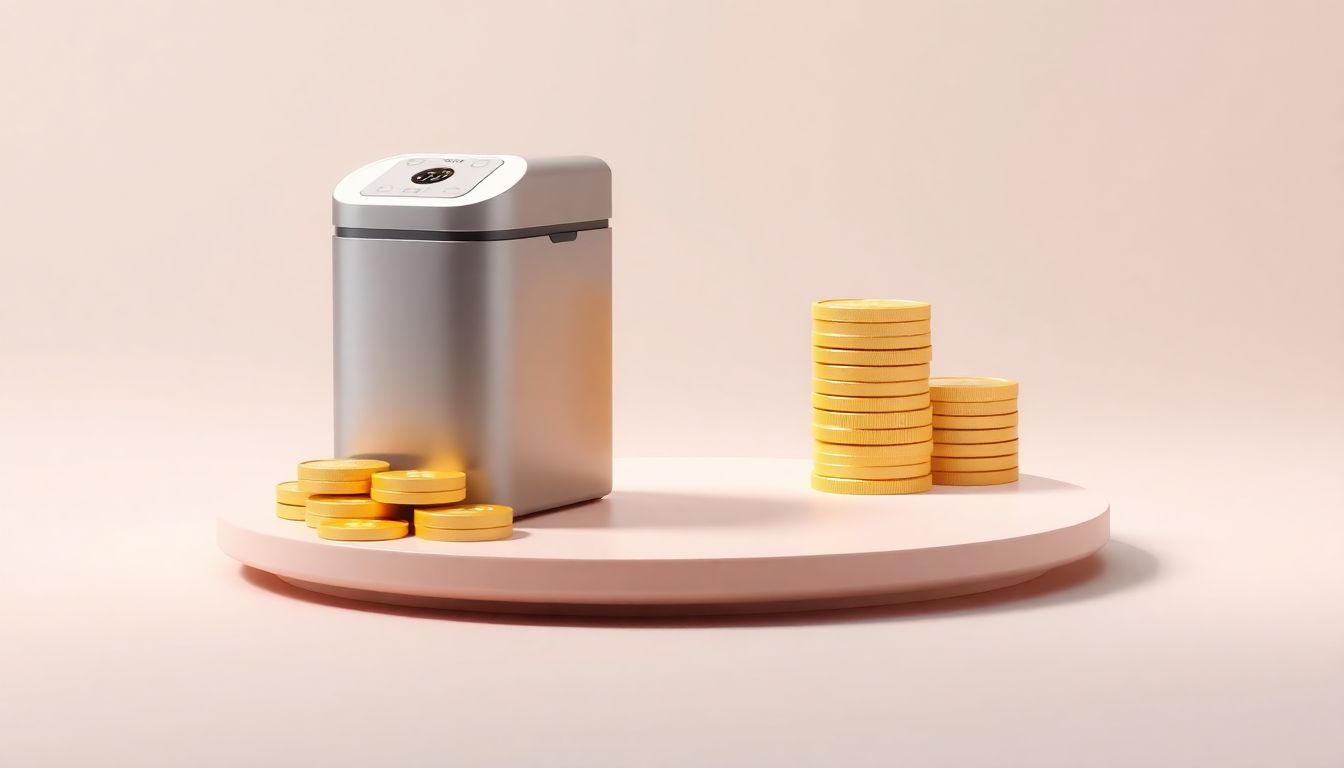 [음식물처리기전기세비교] 정부 보조금 지원 혜택 및 구매 비용 환급을 위한 경제적 혜택 - 상징적인 금화와 가전제품의 조화