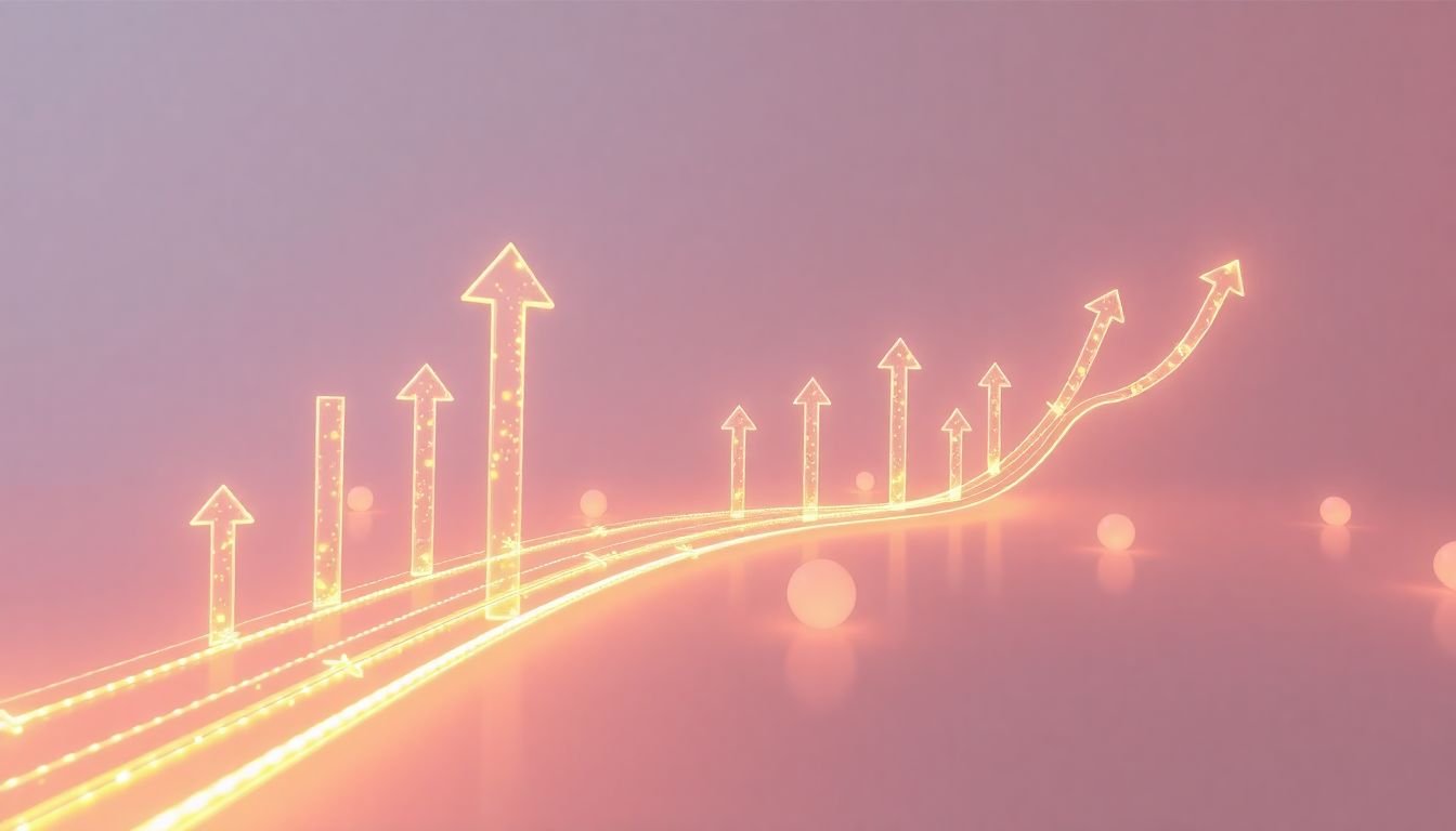 [포인트 현금화 가이드] 숨은 자산 찾기를 통한 개인 금융 최적화와 최종 점검 - 위를 향해 상승하는 빛의 화살표와 기하학적 오브제