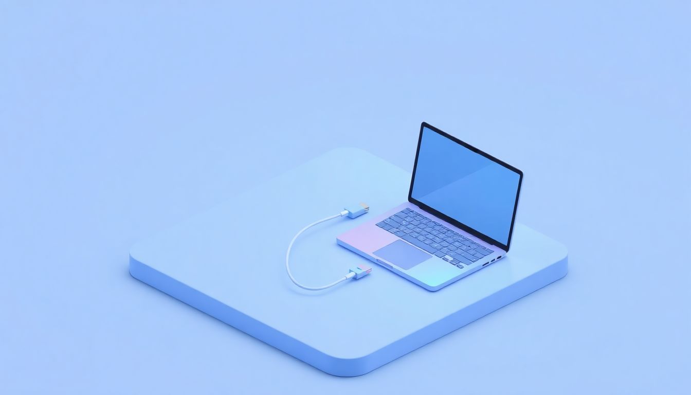 [아이폰 16 컴퓨터 인식 오류] 윈도우 11 PC와 아이폰 16의 연결 실패 현상 진단 - 노트북과 스마트폰이 케이블로 연결된 모습