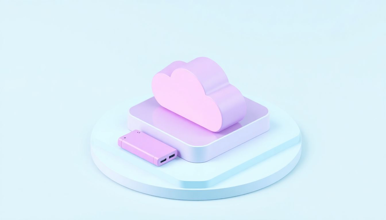 [아이폰 사진 백업 오류] 지속적인 백업 실패에 대처하는 클라우드 및 외장 저장장치 활용 대안 - 클라우드 아이콘과 외장 하드 드라이브