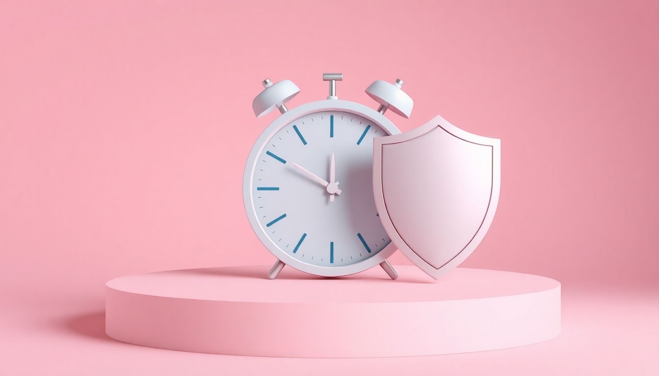 [2026 현금서비스 신용점수] 신용점수 하락 방지를 위한 결제일 전 선결제 매뉴얼 - 시계와 방패가 놓인 플랫폼