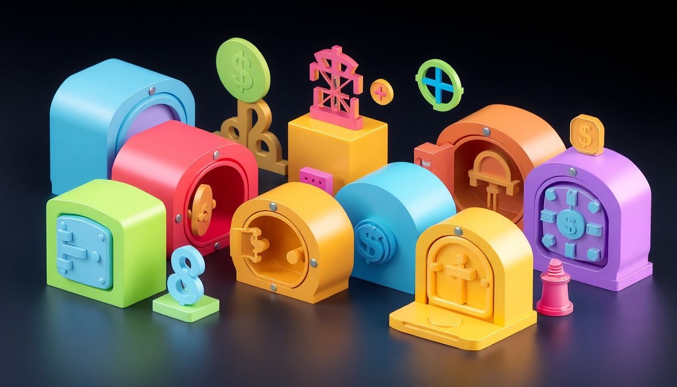 [토스뱅크 마이너스통장 연장 거절] 사용자별 맞춤형 대환 대출 상품 비교 및 상환 전략 구성 - 여러 갈래로 나뉜 금융 경로와 금고 아이콘