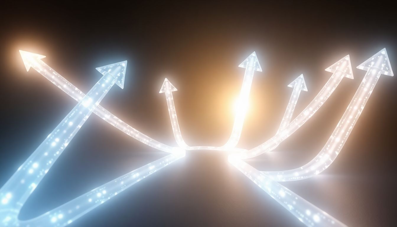 [토스뱅크 마이너스통장 연장 거절] 만기 임박 시 즉시 실행해야 할 액션 플랜과 필수 정보 확인 - 상승하는 기하학적 화살표와 빛의 흐름