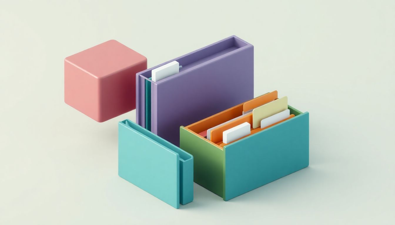 [2026 중도퇴사자 연말정산] 재취업자 및 프리랜서 등 상황별 맞춤 세무 전략 수립 - 세 가지 색상의 구분된 파일 폴더