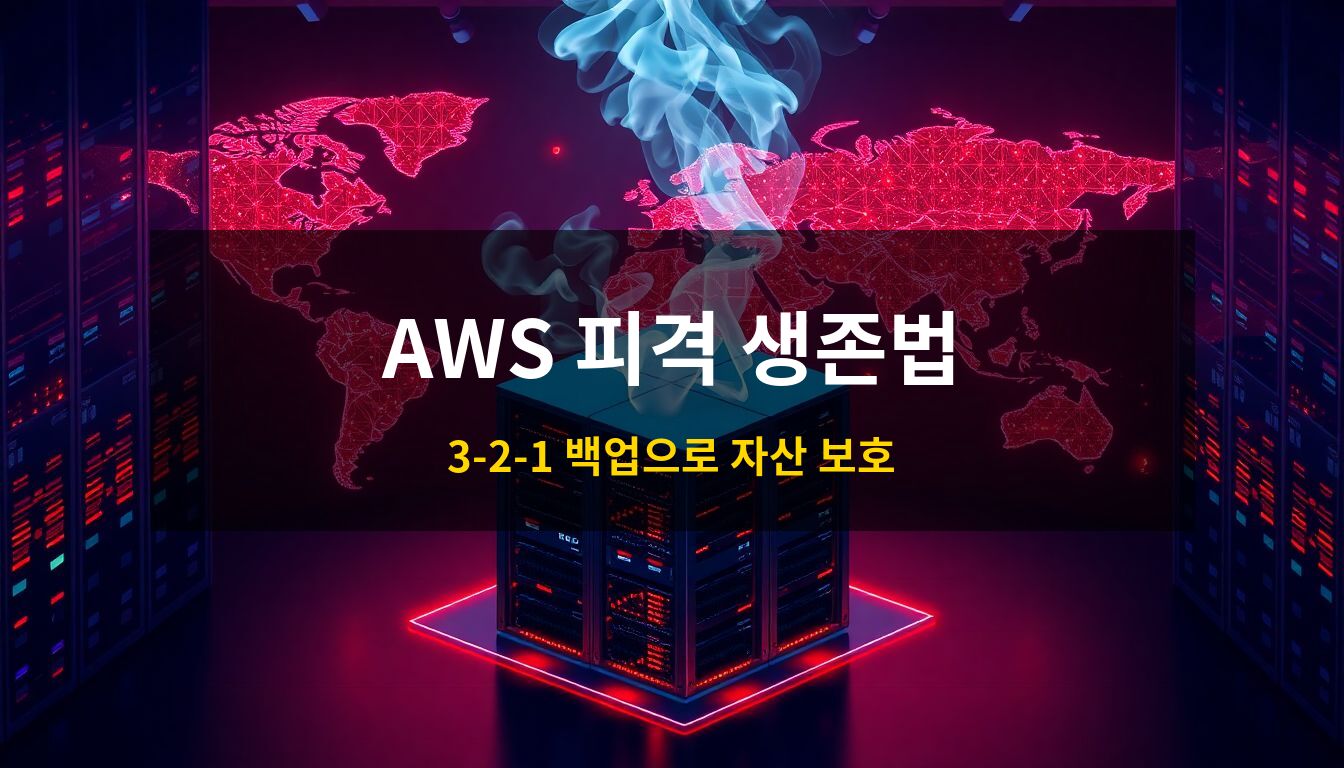 2026 클라우드 리스크 대응: 붉은 경고등과 연기가 피어오르는 초현대적 서버 데이터센터와 홀로그램 지도를 통해 클라우드 인프라의 위기 상황을 묘사한 고급 3D 아이소메트릭 일러스트