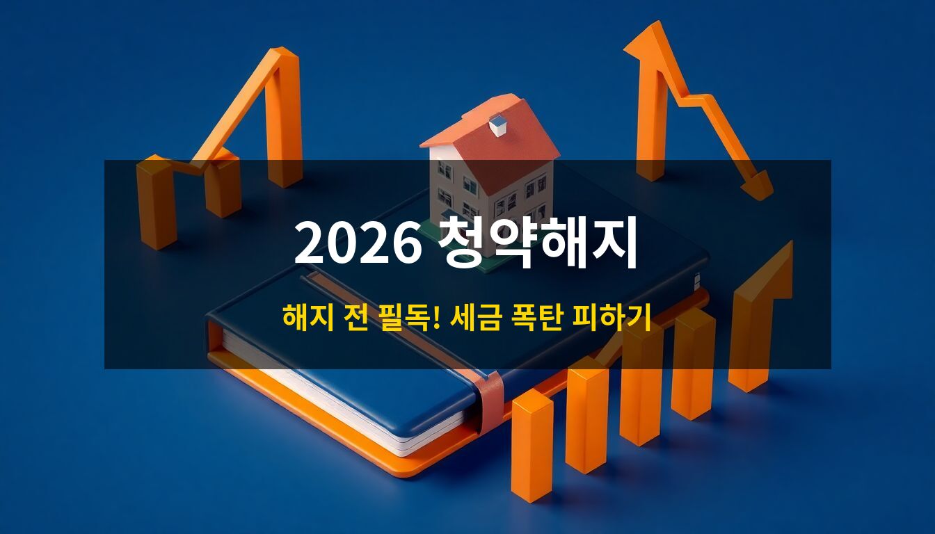 2026 청약통장 해지: 상승하는 분양가 그래프와 청약통장 오브제를 대비시켜 가입자 이탈 사태와 자산 관리의 중요성을 상징적으로 표현한 3D 아이소메트릭 일러스트