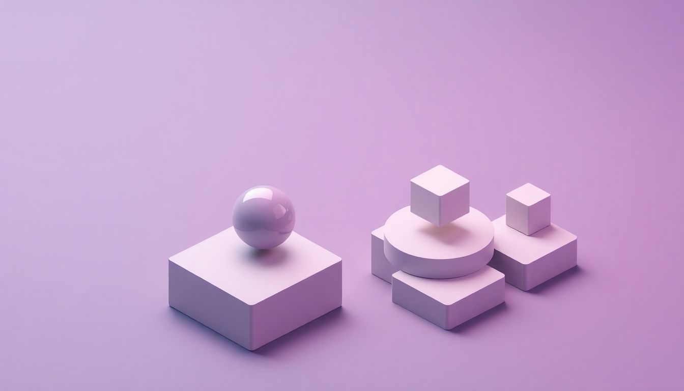 [2026 애플 주가 전망] 투자 성향별 맞춤형 자산 배분 및 포트폴리오 다각화 지침 - 서로 다른 높이와 형태를 가진 4개의 기하학적 플랫폼