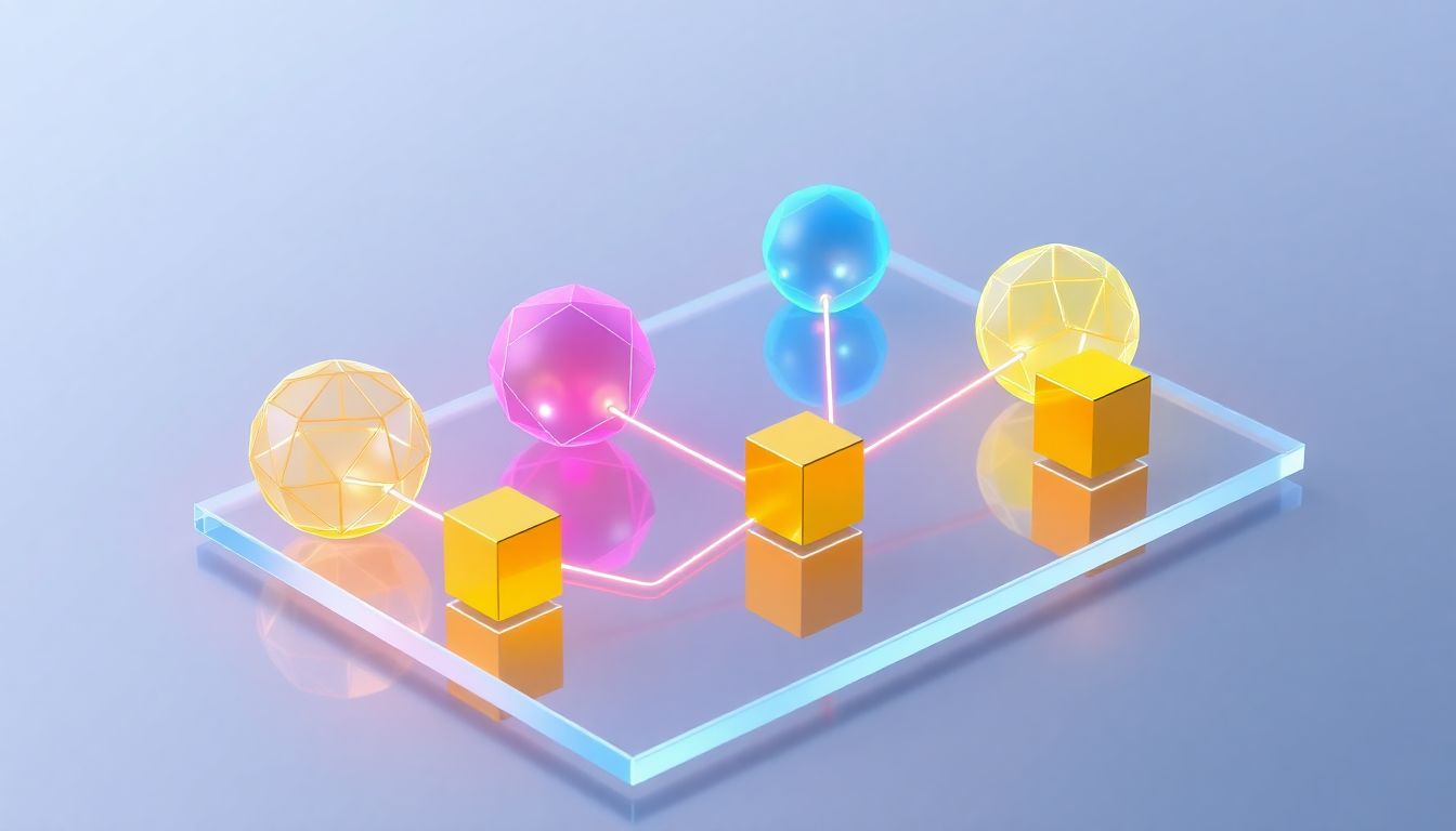 [2026 빅테크 구조조정] 타겟 페르소나 분석을 통해 숨겨진 비즈니스 기회와 수익원을 연결하는 전략적 모델 - 선으로 연결된 노드와 큐브