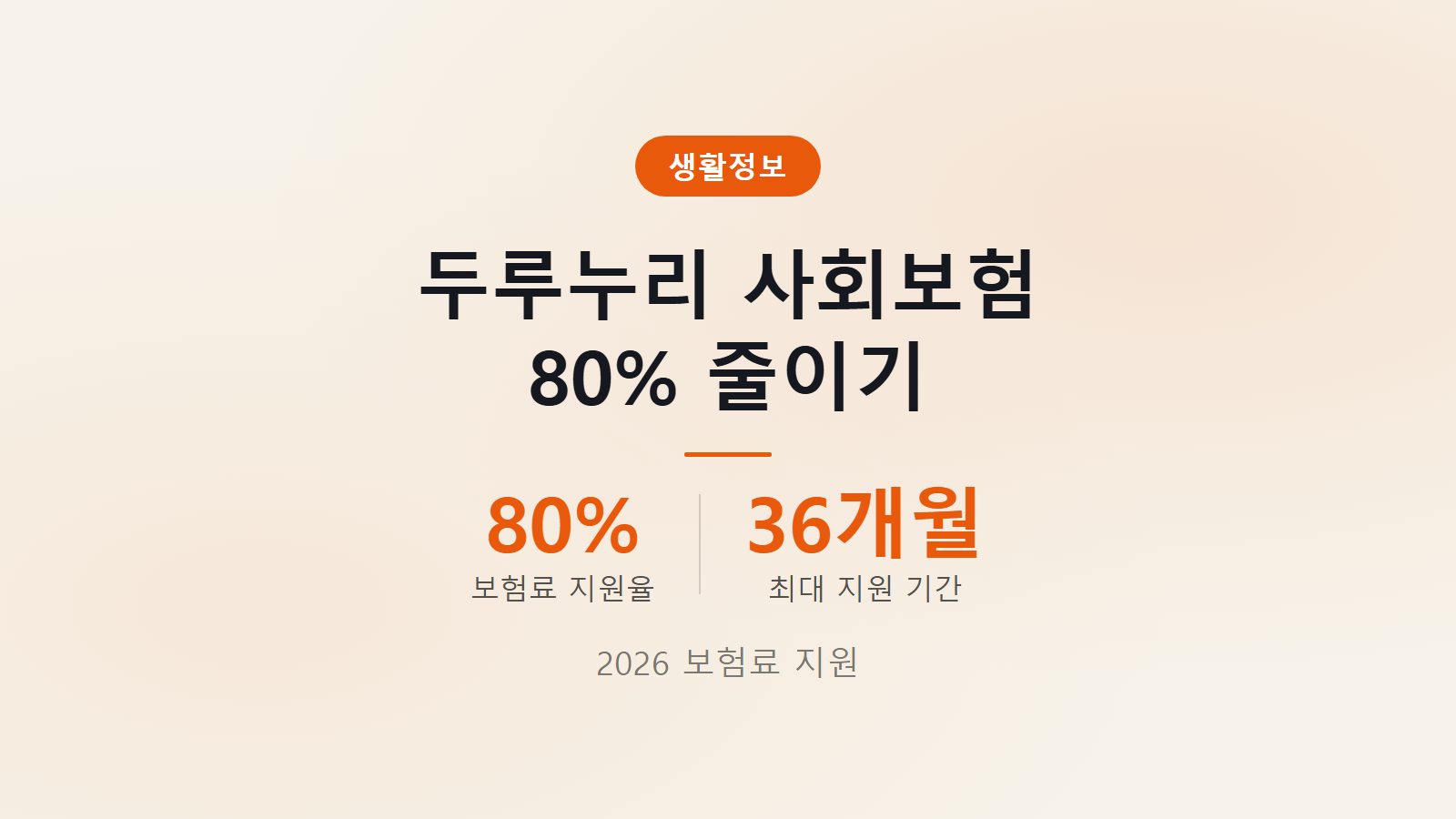 두루누리 사회보험 가입방법 지원율 80 지원 혜택 이미지