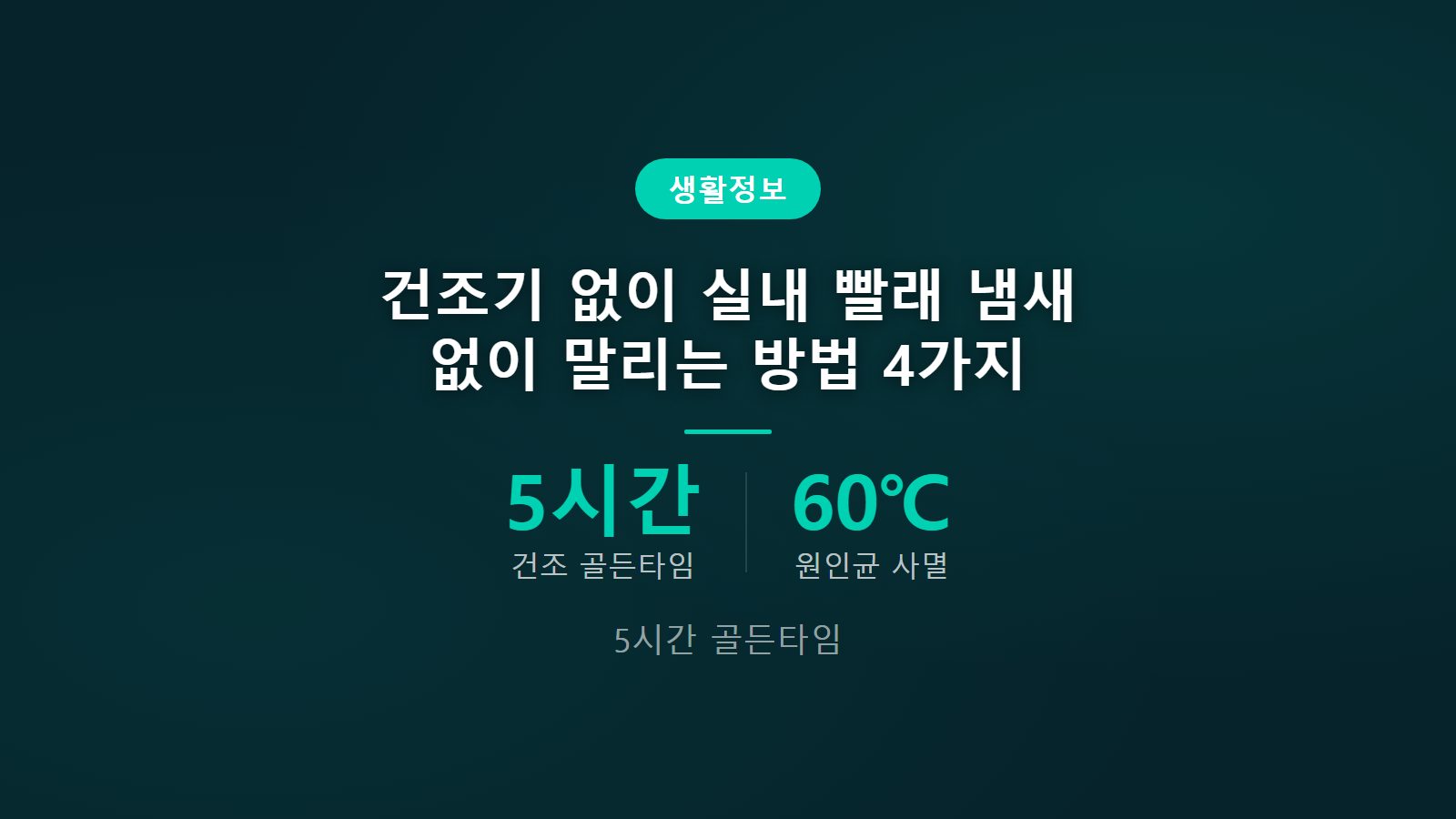 실내 빨래 냄새 없애는 건조 방법 5시간 골든타임 사수 비법 이미지