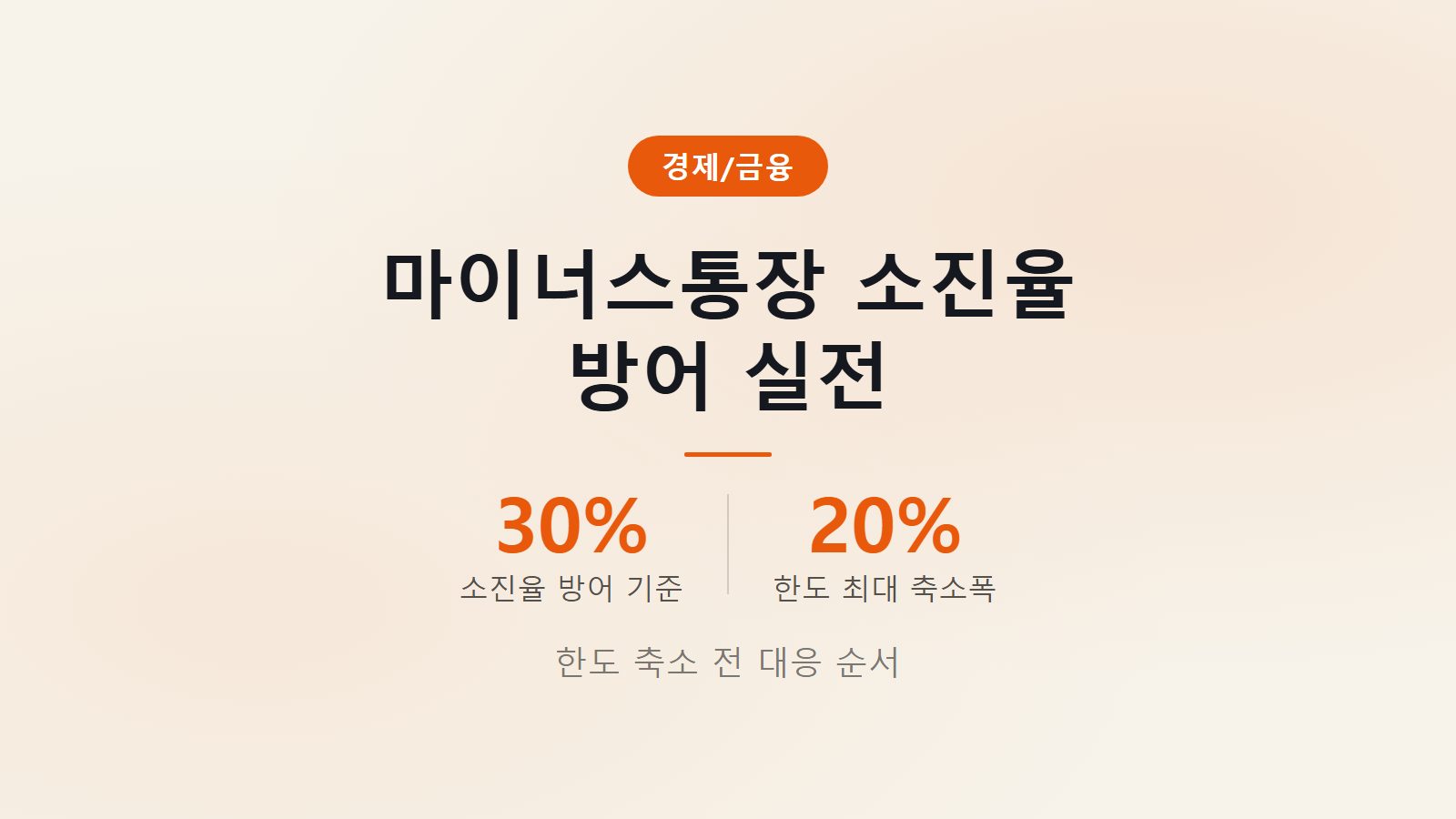 마이너스통장 한도 축소 대응 인포그래픽 — 소진율 30% 이하 유지와 신용점수 보호 실전 전략