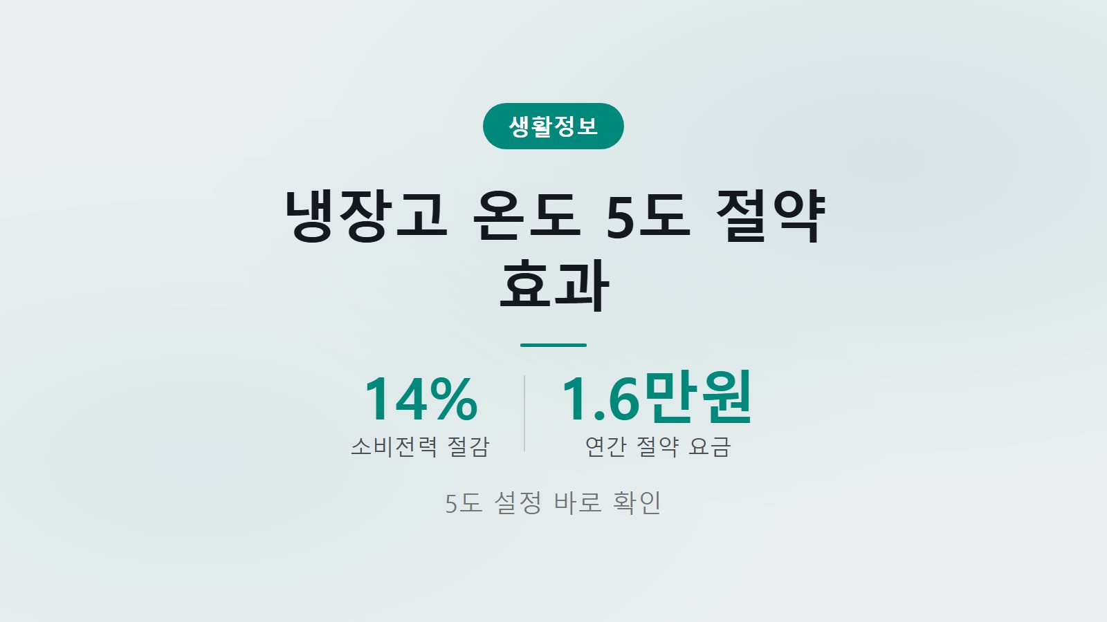 냉장고 설정 온도 전기세 적게 16000원 절약 방법 소개 이미지