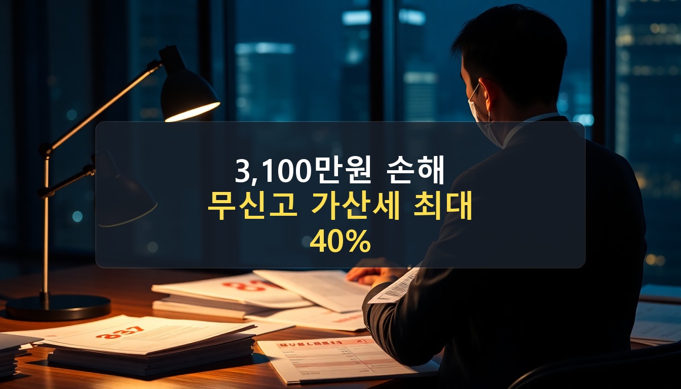 일감 몰아주기 증여세 신고 마감일을 앞두고 한국 세무사무소에서 세금 서류를 검토하는 전문가의 뒷모습을 담은 이미지로, 자진 신고 시 절세 혜택과 미신고 시 가산세 리스크를 상징합니다.