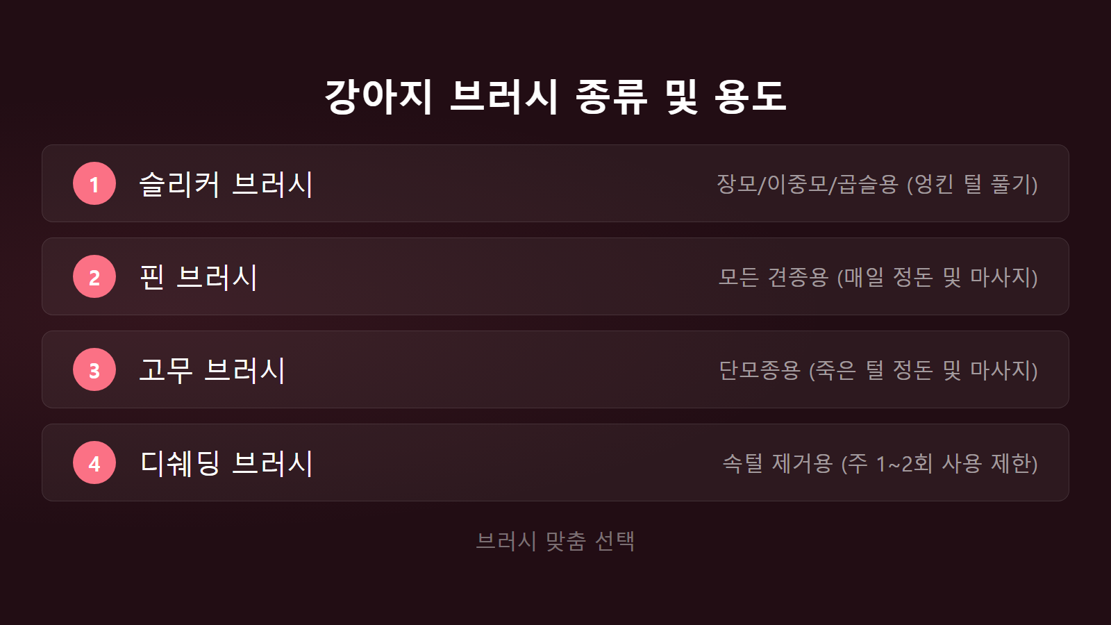 강아지 털 빠짐 계절별 관리 빗질주기 알맞은 4가지 브러시 선택 가이드 이미지