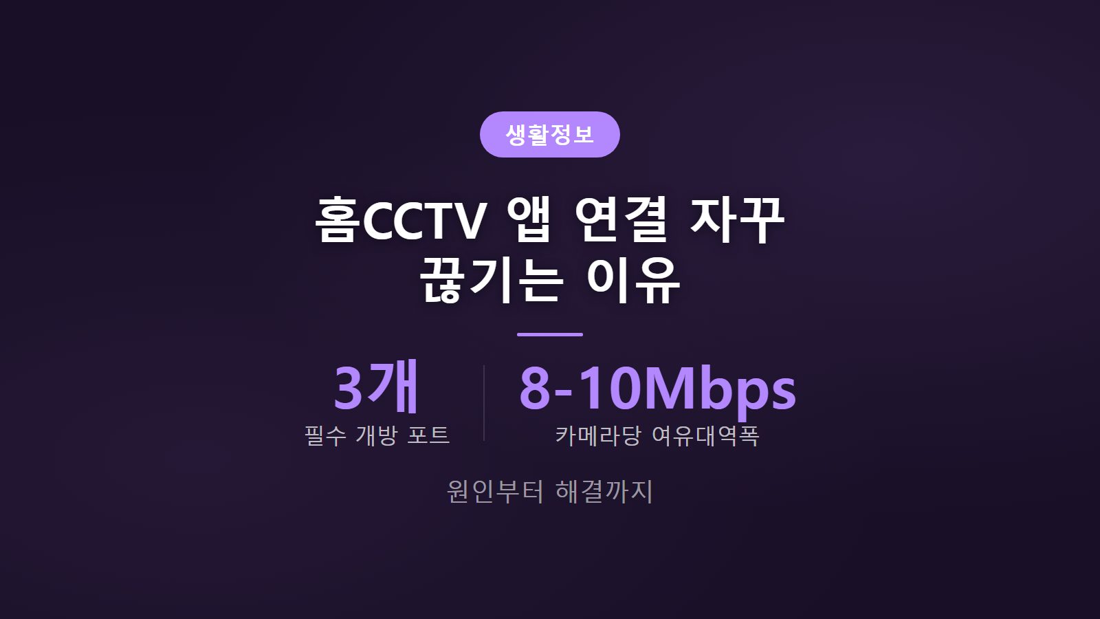 홈CCTV 앱 연결 자꾸 끊김 포트포워딩 고정IP 설정 이미지