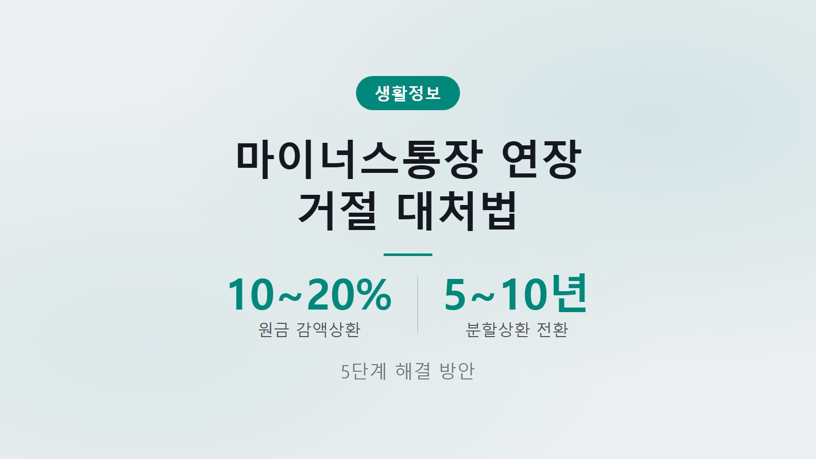마이너스통장 연장 거절됐을 때 대처법 원금 10퍼센트 감액 분할상환 이미지