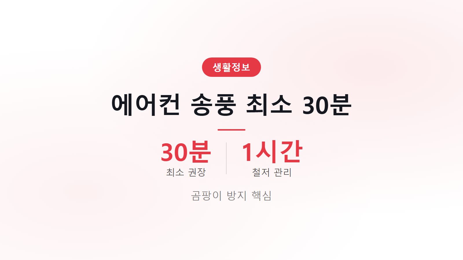 에어컨 끄기 전 송풍 최소 30분 돌려야 곰팡이 방지되는 이유 이미지
