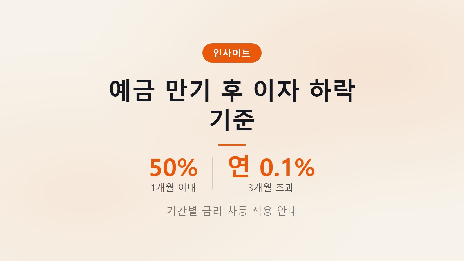예금 만기 지나면 이자 어떻게 되나 만기후 0.1퍼센트 금리 하락 손실 방지 이미지