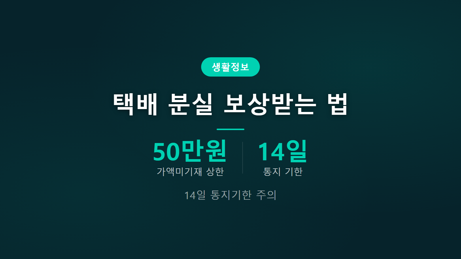 택배 분실 보상 50만원 배상한도 14일 통지기한 안내 이미지