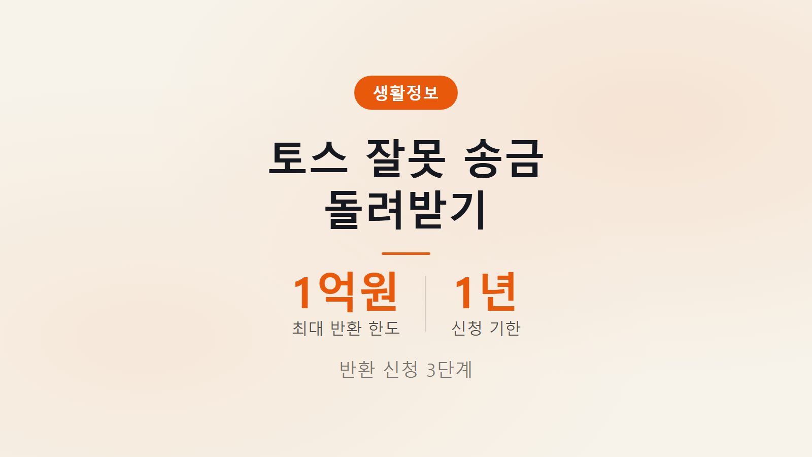 토스 송금 잘못 보냈을 때 반환 방법 1억원 이하 반환지원제도 이미지