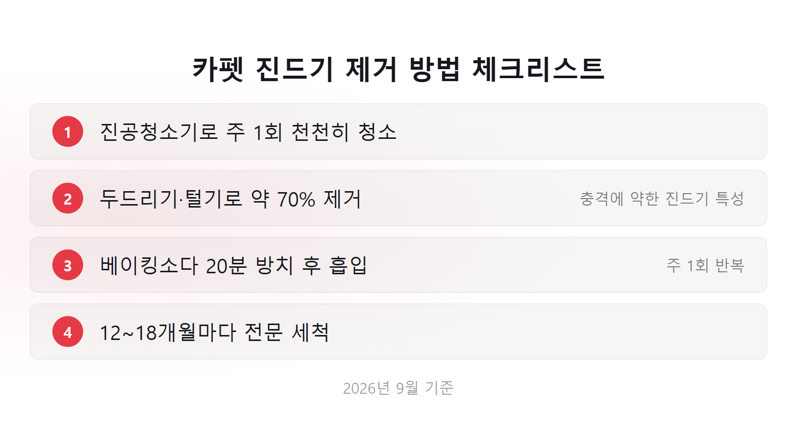 카펫 먼지진드기 청소법 두드리기 70% 제거 체크리스트 이미지