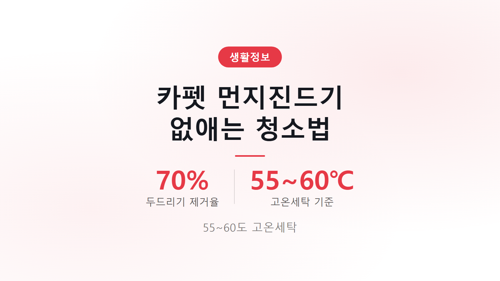 카펫 먼지진드기 없애는 55 60도 고온세탁 청소법 이미지