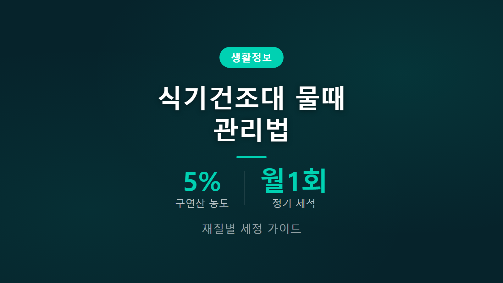 식기건조대 물때 관리 스테인리스 구연산 세정법 월1회 이미지