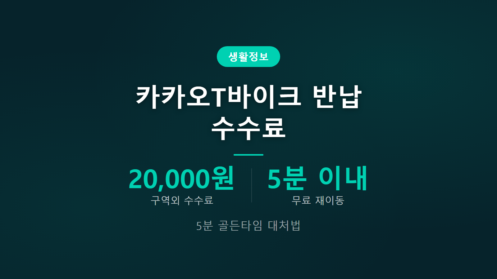 카카오T바이크 반납구역 밖 수수료 얼마 부과 기준과 20000원 면제 방법 안내 이미지