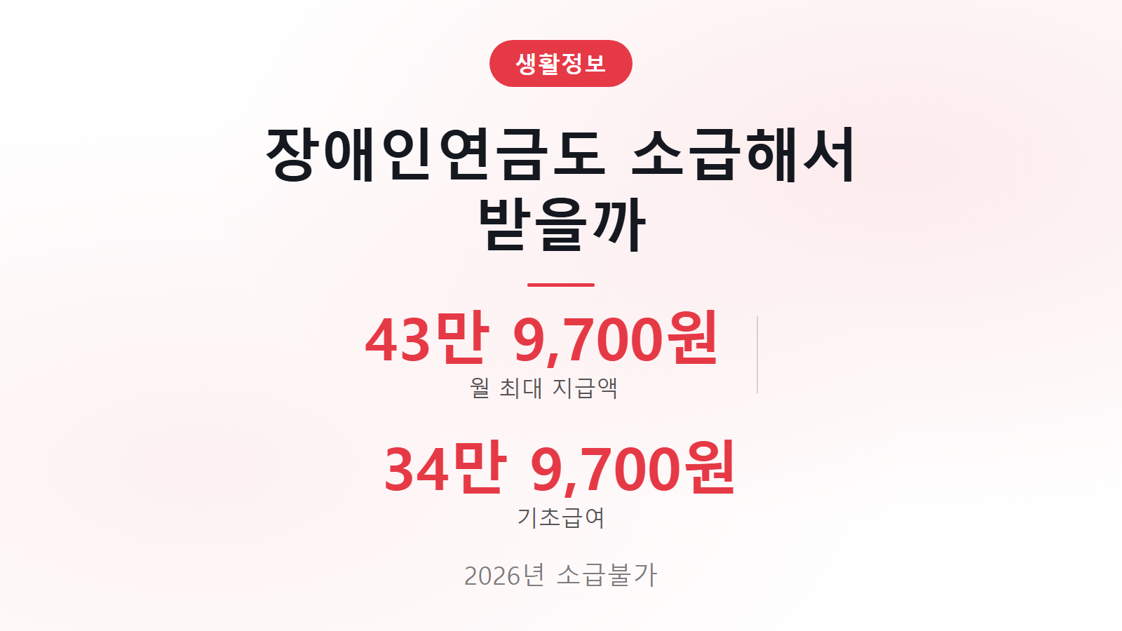 장애인연금 소급신청 안 되는 이유 월 최대 43만원 신청조건 이미지