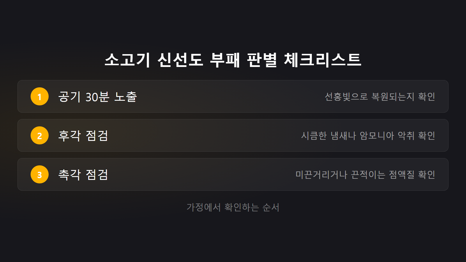 소고기 갈색으로 변하면 상한 건가 30분 공기 노출 판별 체크리스트 이미지