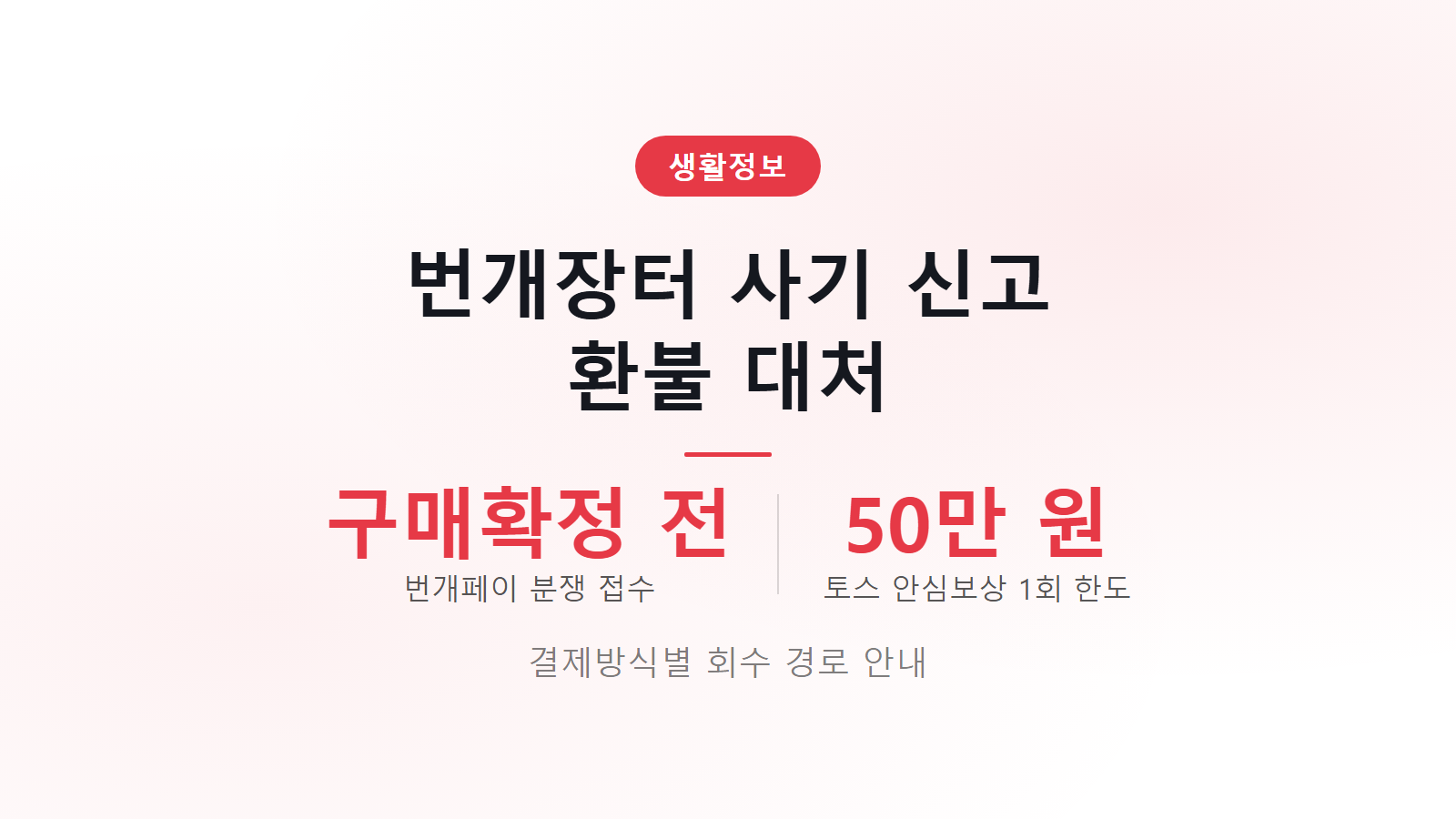 번개장터 사기 신고하면 환불되나 구매확정 전 분쟁 접수와 토스 안심보상 50만 원 안내 이미지