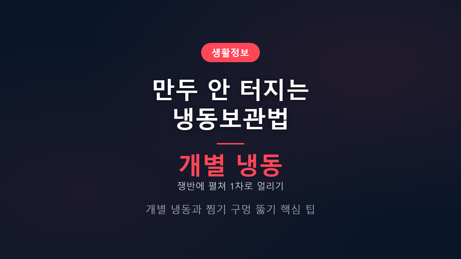 만두 안 터지는 냉동보관법 개별 냉동 핵심 팁 썸네일