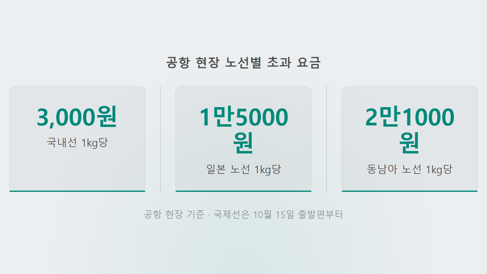 제주항공 위탁수하물 무게 초과 요금 노선별 1kg당 국내선 3000원 일본 1만5000원 동남아 2만1000원 통계 이미지