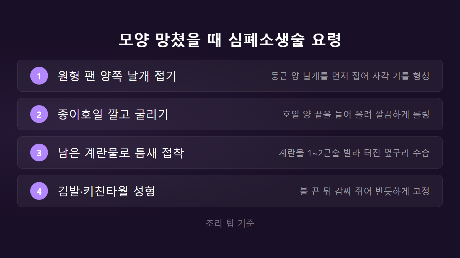 계란말이 안터지는법 계란물 1에서 2큰술 활용 심폐소생술 체크리스트 이미지