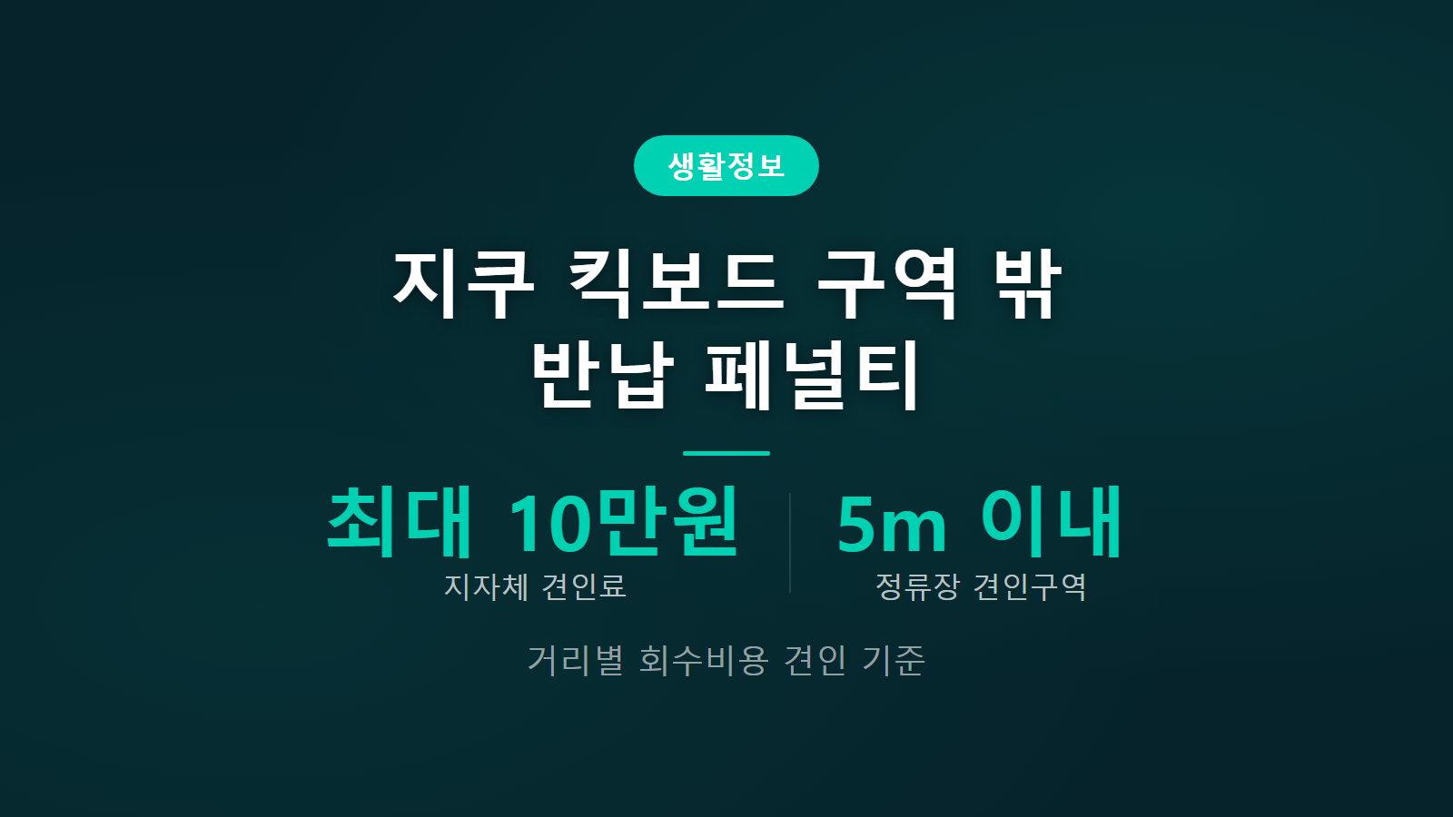 지쿠 킥보드 구역 밖 반납 페널티 견인료 최대 10만원 부과 기준 안내 이미지