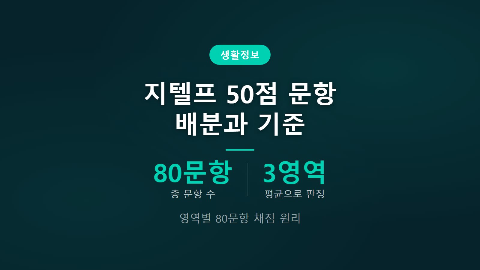 지텔프 50점 수준 80문항 영역별 배분과 채점 구조 안내 이미지