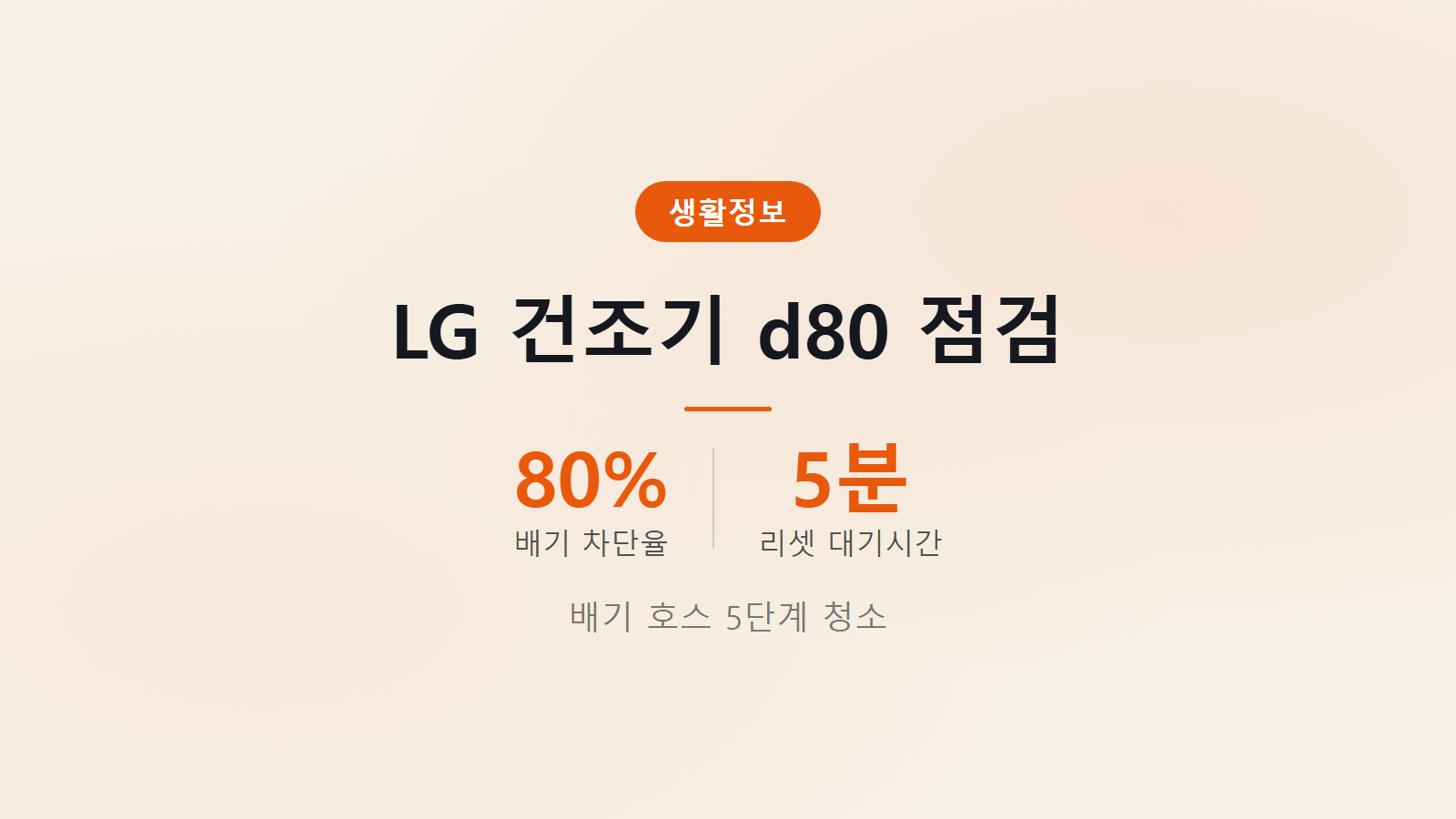 LG 건조기 d80 5단계 배기 호스 및 실외 캡 자가 점검 방법 안내 이미지