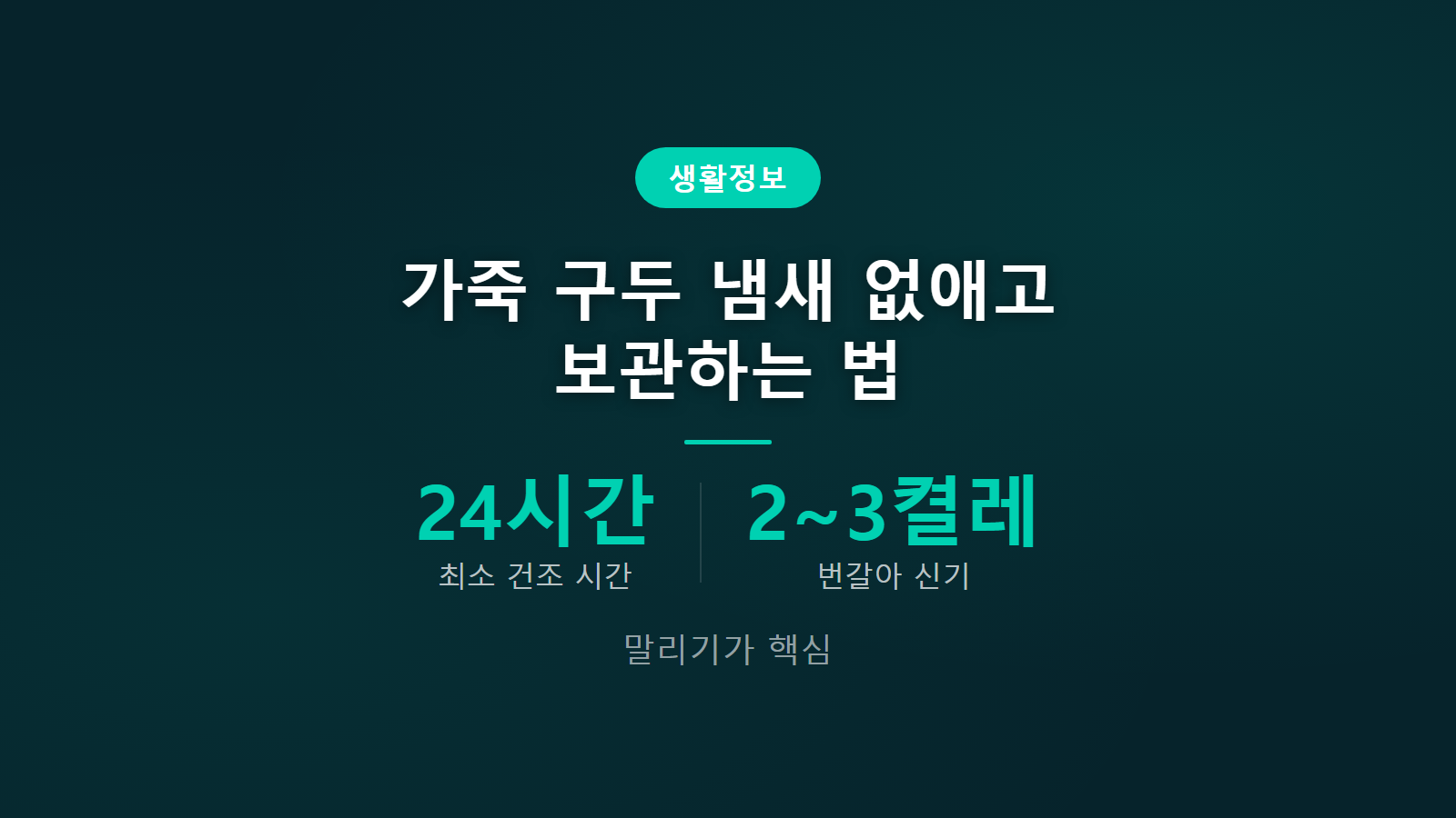 가죽 구두 냄새 제거 24시간 건조와 2켤레 이상 번갈아 신기 이미지